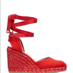 NEW Stuart Weitzman Marguerita Red Espadrille Sandals 7.5
